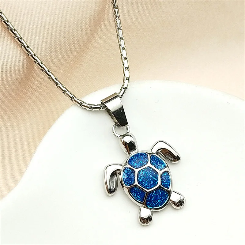 السلاحف البحرية الفولاذ المقاوم للصدأ القلائد للنساء الرجال الذهب اللون الجمالية المحيط نمط الهيب هوب سلسلة بدلاية مجوهرات اكسسوارات