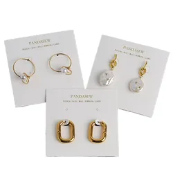 Custom Logo Jewelry Cards 6x6cm 8x8cm pack of 100 Necklace Stud 400gsm Paper Earring Display Holder Card