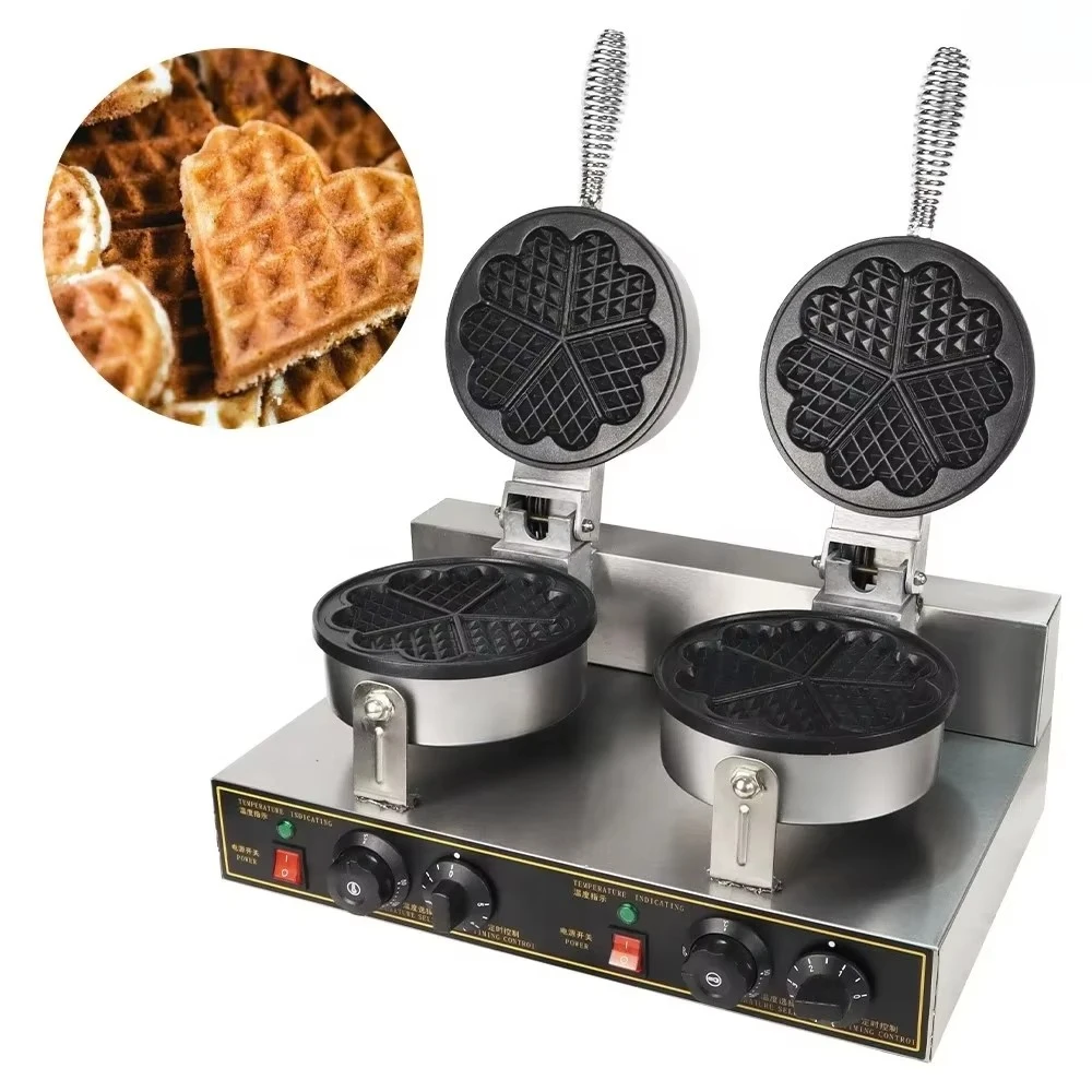 

2025 Hot Wholesale Stock Electric Commercial Flower Shape Waffle Baker Stainless Steel Waffle Maker Machine For Restaurant