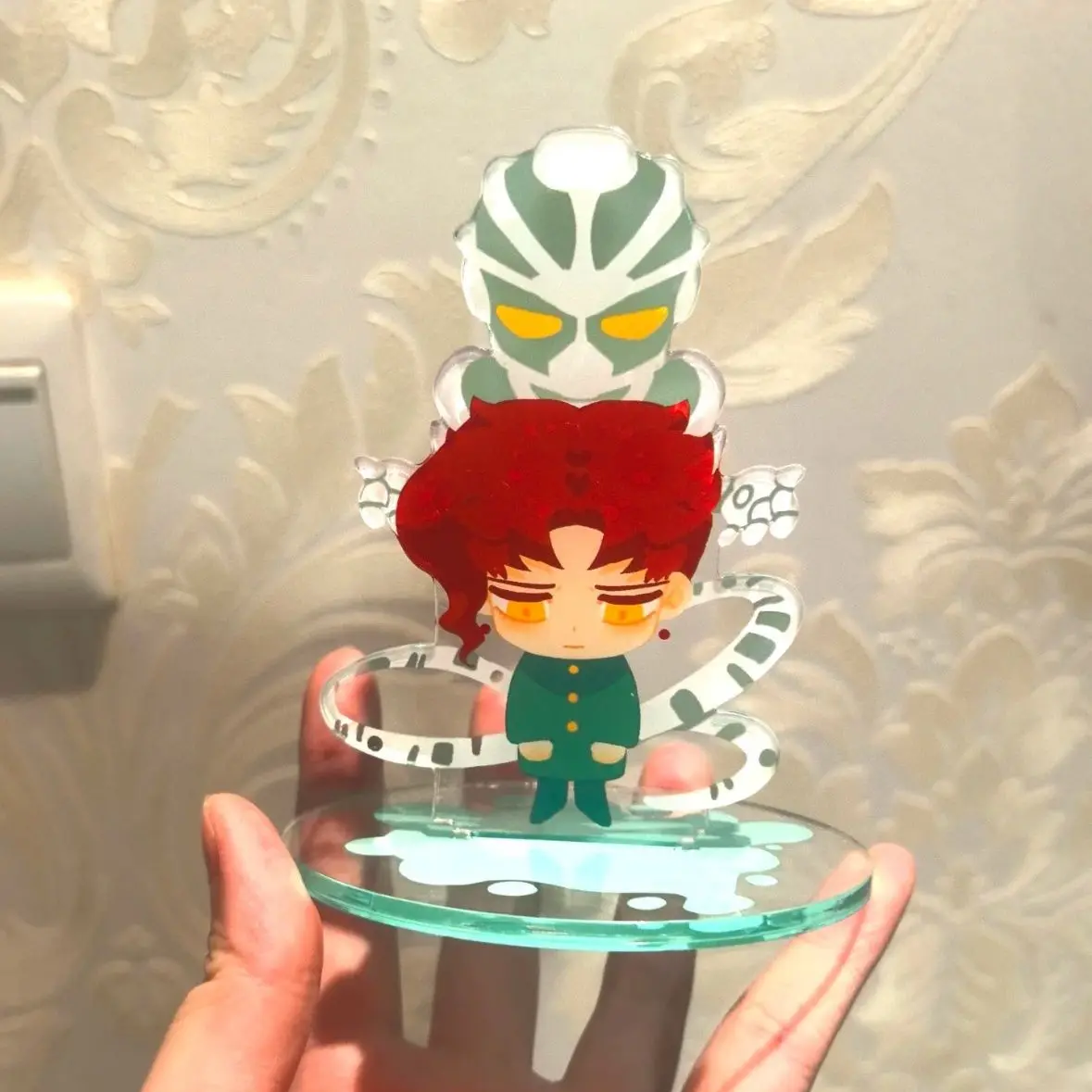 Kakyoin акриловая подставка иерарофинская зеленая фигурка дисплей JJBA Stardust Crusaders аниме коллекция товаров декор стола орнамент подарок Kakyoin акриловая подставка иерарофинская зеленая фигурка дисплей JJBA Stardust Crusaders аниме коллекция товаров декор стола орнамент подарок
