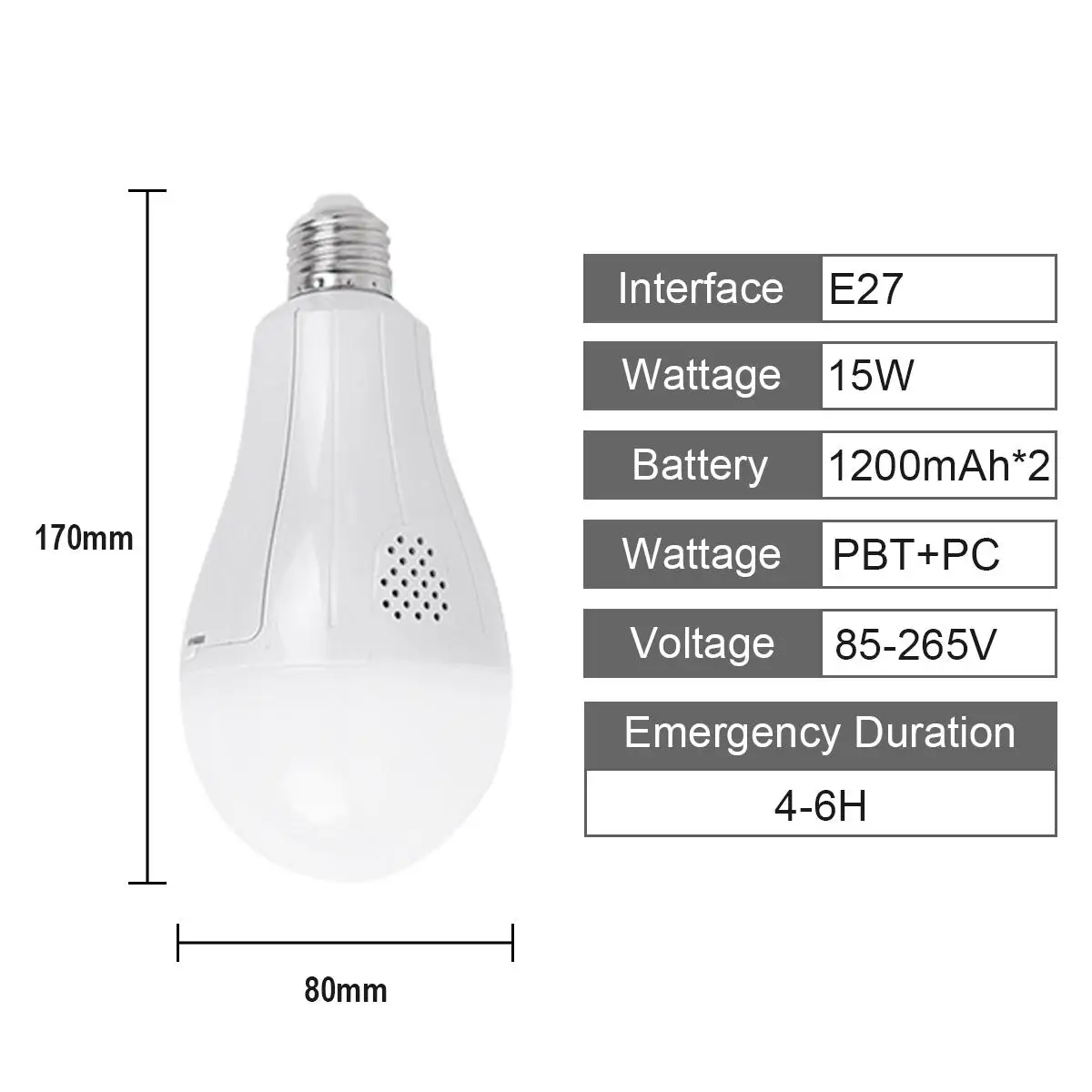 Lampadina a Led E27 15w con gancio Luce per tenda portatile per campeggio 6000k Lampadine ricaricabili di emergenza 110v/220v Decorazione esterna per la casa