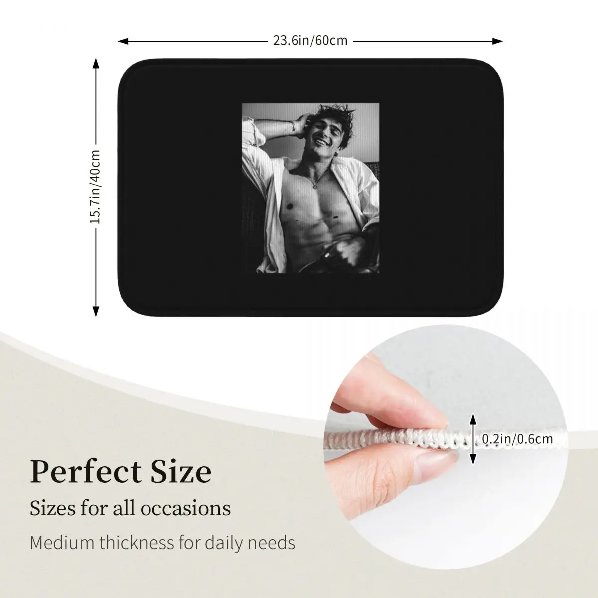 Jacob Elordi Australian Actor Doormat Kitchen Entrance Home Floor Mat Non-slip Carpet Rug for Bathroom Footpad Mats