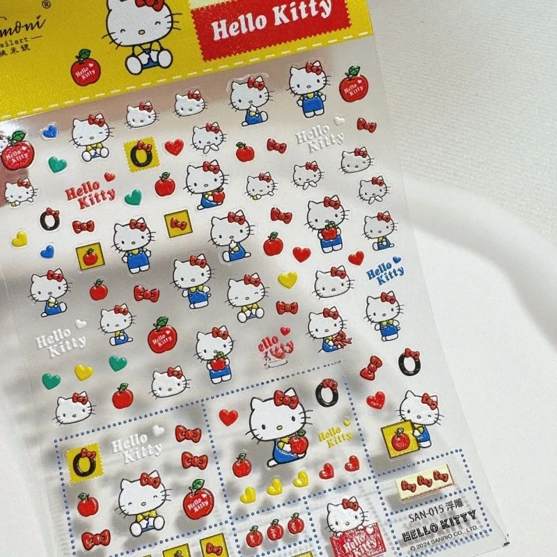 Hello Kitty-Autocollant mignon Sanurgente pour étui de téléphone portable, bande dessinée décorative, tasse à eau, bracelet de montre, autocollant d'art d'ongle d'ordinateur, vente en gros