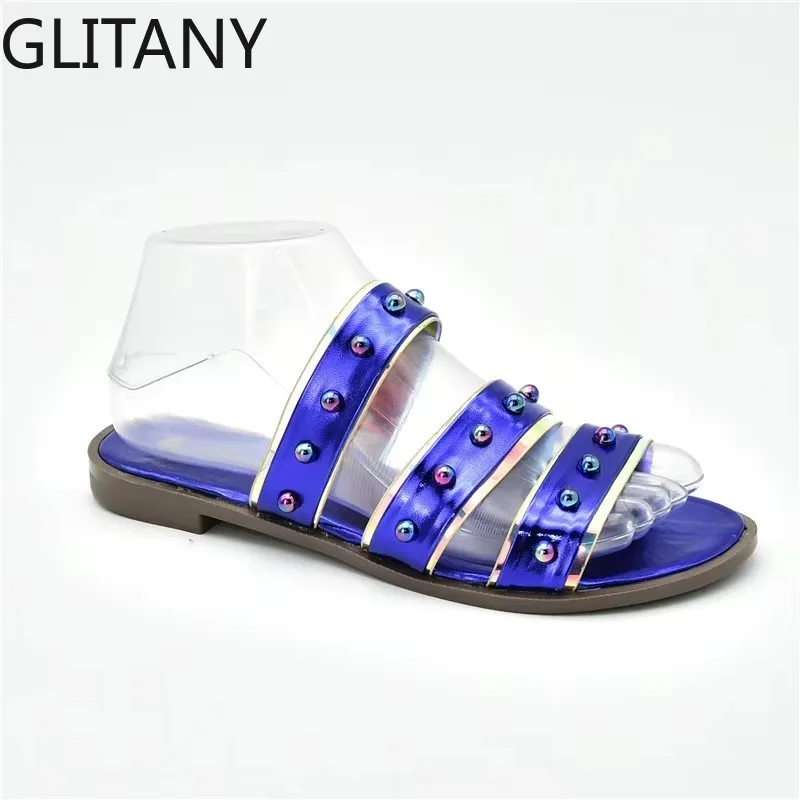 New Fashion Wedding Shoes Pumps Rhinestone Nice Looking African Ladies Slippers Designer Shoes Women Luxury 2024 Summer Shoes