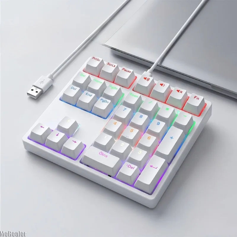 Wired Mechanical Numeric Keypad With Multi-color Lights Suitable for Finance, Business, Laptop Numeric Keyboard