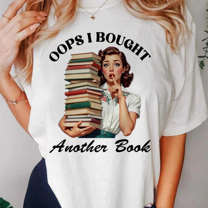 كتاب نادي مطبوعة رسالة نمط الشارع تي شيرت الكرتون الرجعية المرأة تنوعا لطيف نمط رداء علوي غير رسمي المرأة تي شيرت أبيض #1