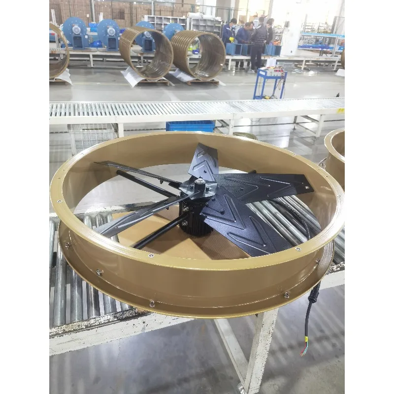 Kipas Dinding Motor Magnet Permanen Volume Tinggi Kebisingan Rendah 900mm Bilah Paduan Aluminium Magnesium Perlindungan IP67 Jangkauan 28m Luar Ruangan