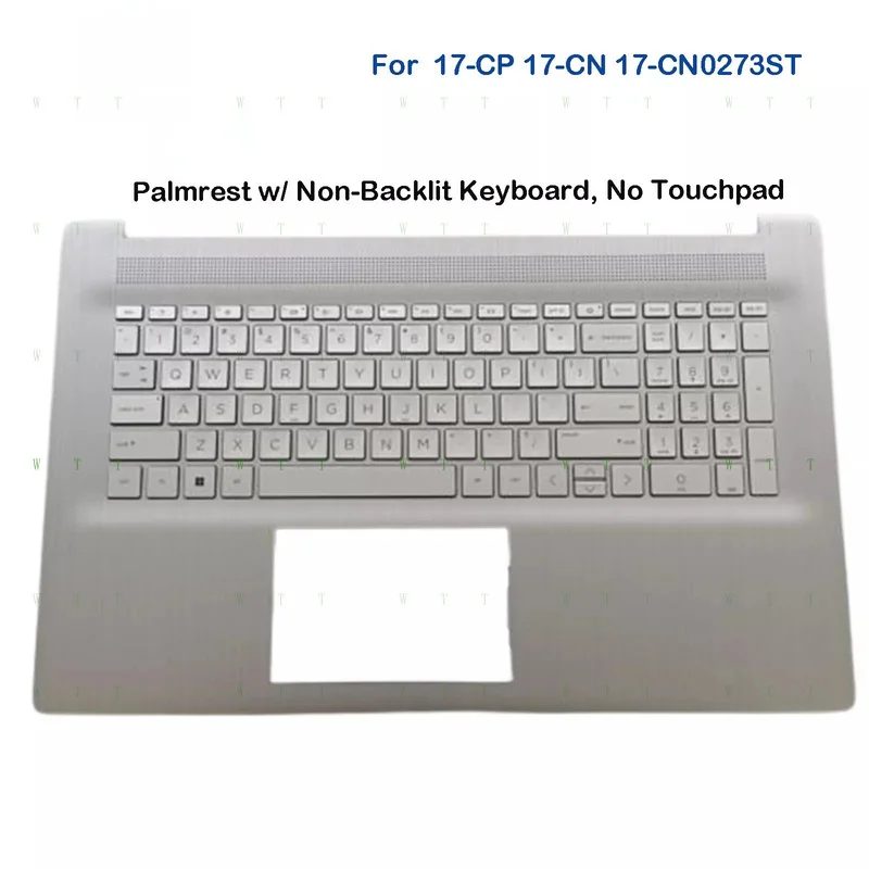 

W For HP 17-CP 17-CN 17-CN0273ST Palmrest Keyboard M50458-001 6070B1894803 Silver