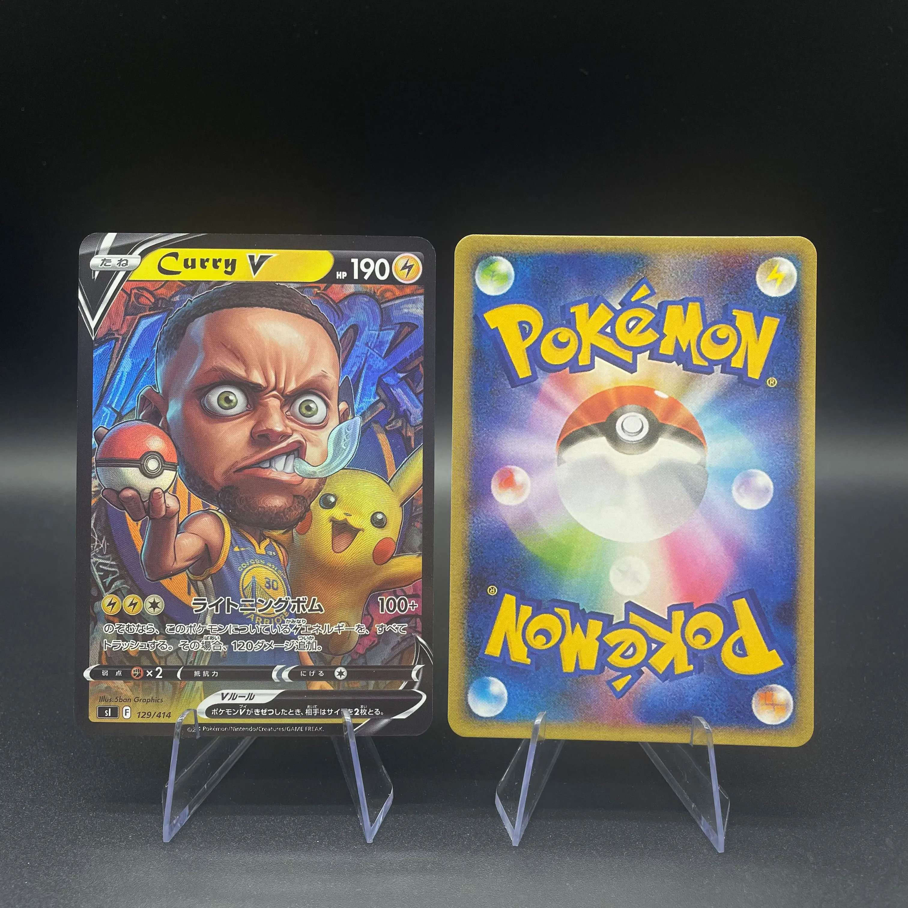 جديد Superstars X PTCG بطاقات قابلة للجمع كاري ديورانت جيمس بيتشو تشارجر Gengar تحت عنوان PTCG الملمس بطاقة فلاش ملونة خشنة