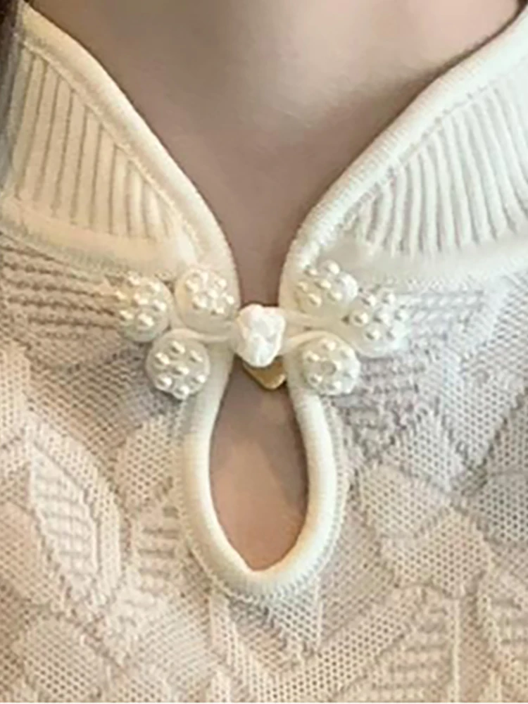 Women's Knitting Black T Shirt Hollow Out Chinese Style Tee Shirt Femme Stand Neck Loose Thin Tshirts Summer New Tops T-shirt