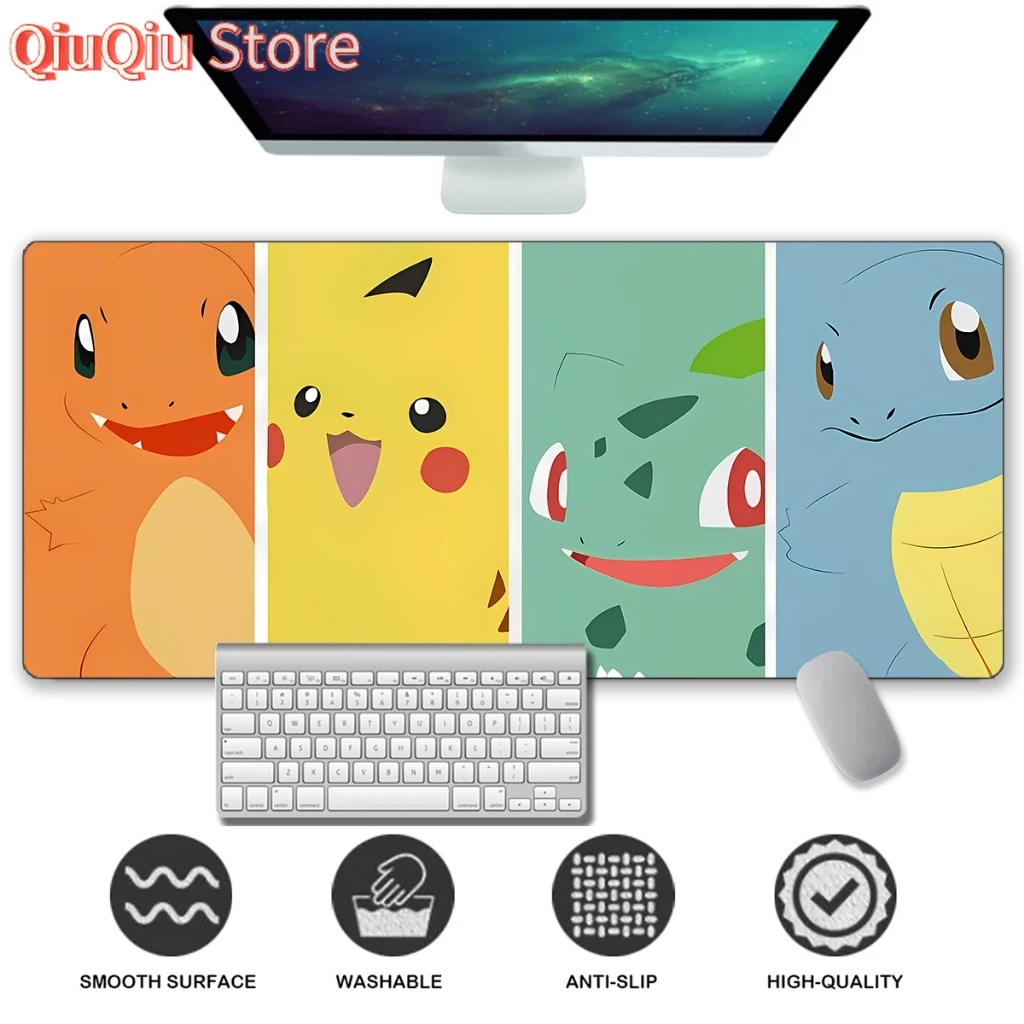 

Pikachu Pokemon Mouse Pad Extended Game Mousepad Large Gaming Mousepad Stitched Edge Deskpad desk