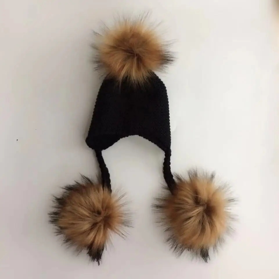 1-3 lata dziecko zimowe nauszniki ciepła dziecięca czapka zimowa dzianiny pompon zamsz bawełna dziecko ciepła czapka śliczne dziewczyny chłopcy