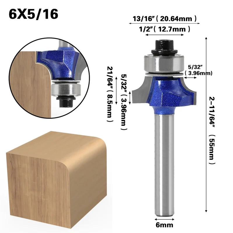 BYBS-For Woodworking Milling Cutter 6Mm Shank Chamfer Router Bit High Quality Edge-Forming Bevel For Wood Cutting Tool For Wood