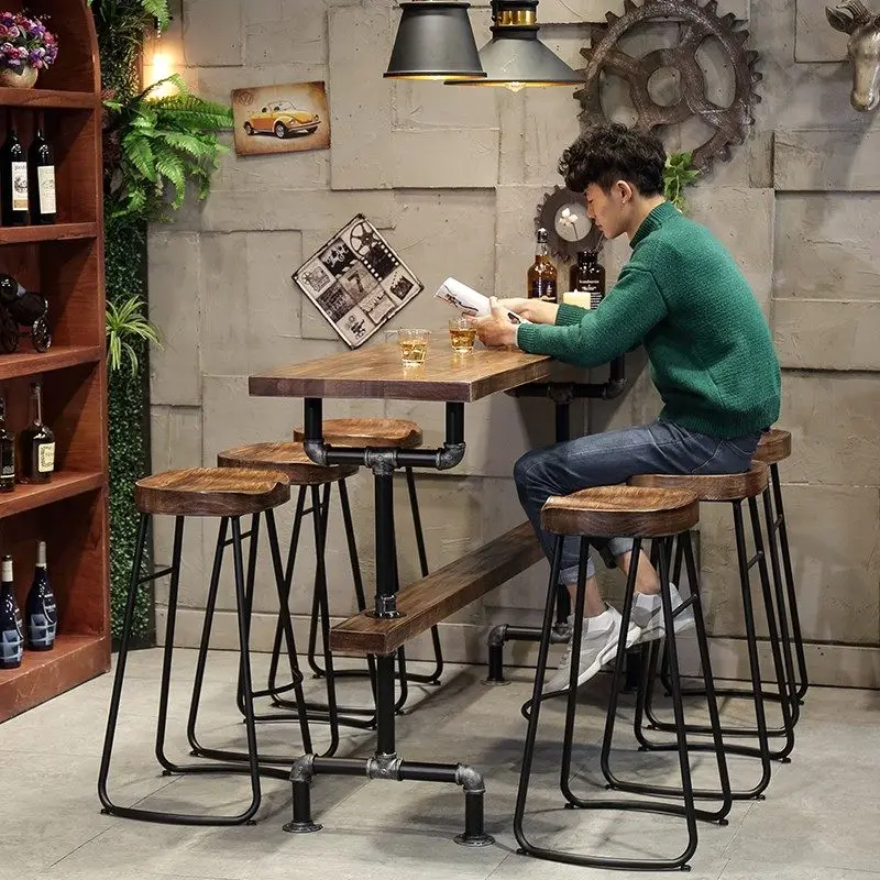 

Уличный барный стол из массива дерева, длинный узкий высокий стол для установки у стены, для балкона, патио, кафе, бара и домашнего использования, барная мебель JT40