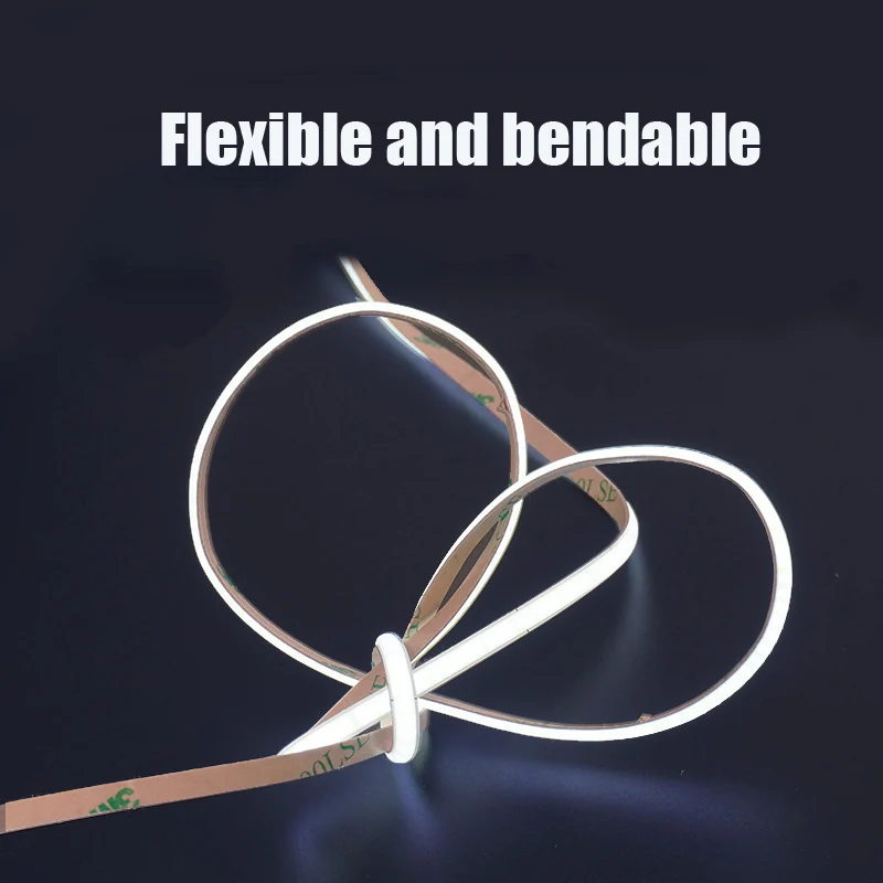 4mm Sky Blue Super Slim COB LED Strip Light 15000K 480led DC12V For Room Car FOB Decor Flexible Ribbon Linear Lighting Tape