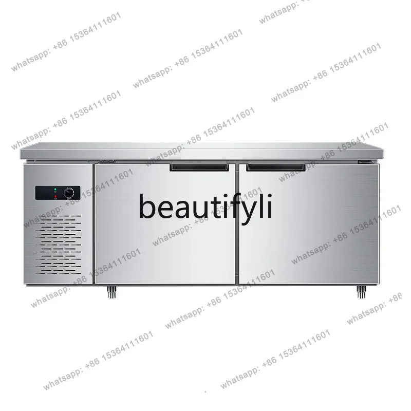 Commercial horizontal refrigerator refrigeration workbench fresh cabinet freezer kitchen flat refrigerator operation table