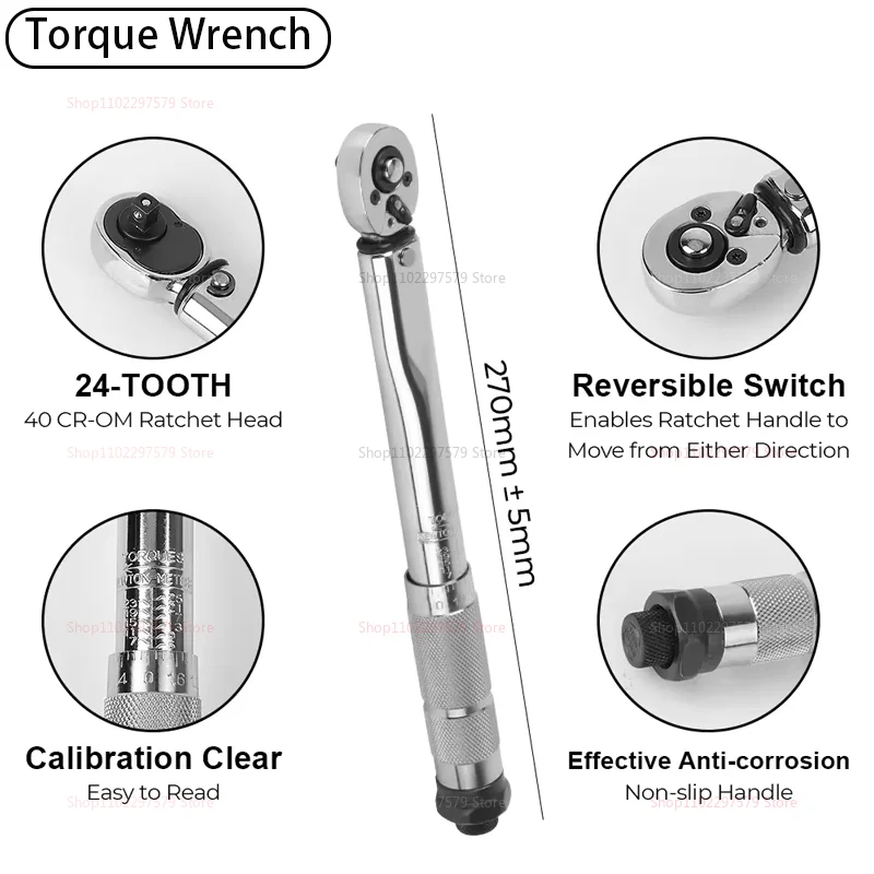 3/8 بوصة محرك انقر مفتاح العزم 19-110N.m مربع محرك اسئلة وجع إصلاح المفك مفتاح أدوات يدوية مع صندوق أداة إصلاح
