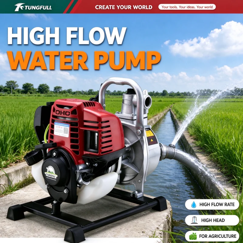 Agricultural Irrigation Water Pump 2 Stroke/4 Stroke Self Priming High Lift Portable Engine Driven for Farm Garden Drainage