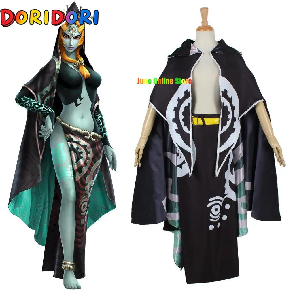 Disfraz de Cosplay de Midna para Mujer Adulta, Traje de Cosplay para Fiesta de Halloween, Falda con Capa Sexy de Midna, Conjunto Completo en Talla Grande