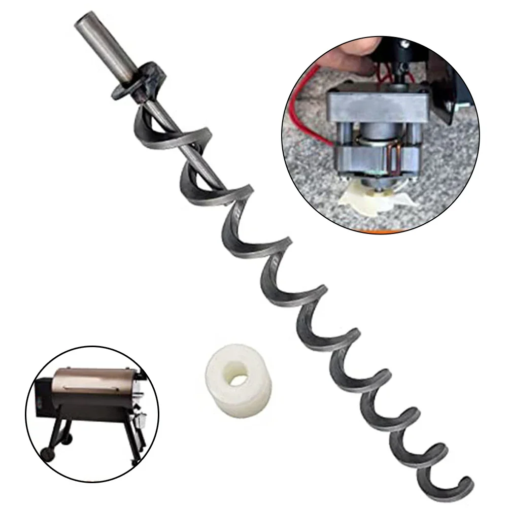 Black Auger Shaft Screw Pellet Grill Parts Easy Installation Accurate Size Long-term Use Perfect Compatibility