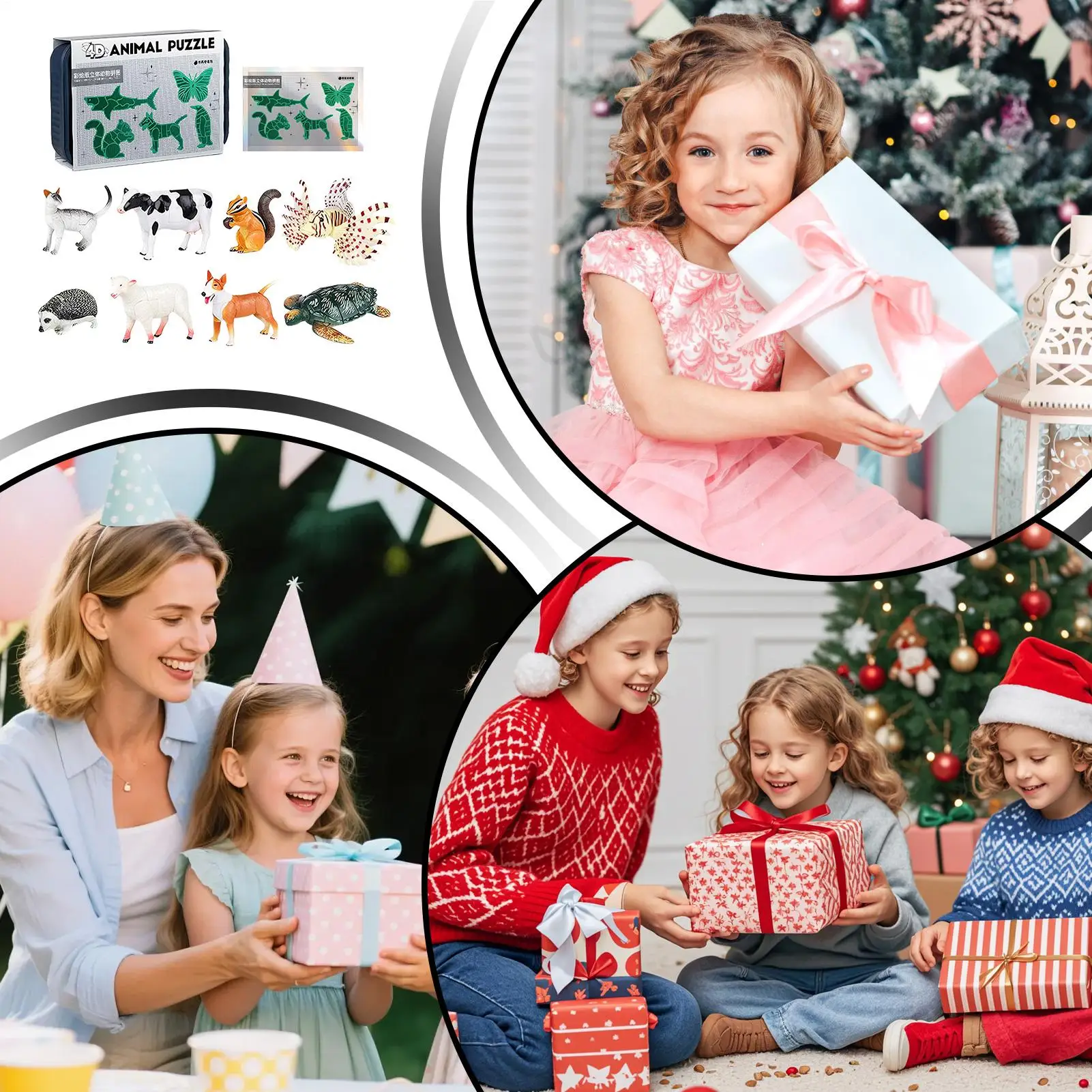 Juguetes de montaje, modelos realistas 3D, juego DIY, rompecabezas educativo de animales para niño, Navidad, cumpleaños, aula, fiesta de viaje de Pascua