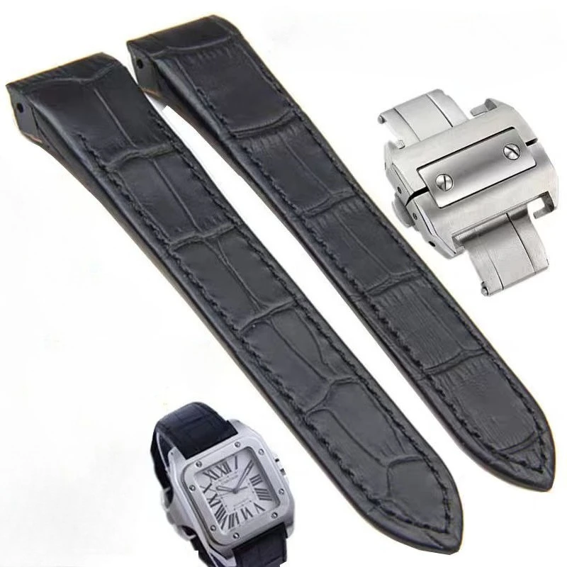 Для Cartier Santos ремешок для часов Santos 100 мягкий комфортный кожаный ремешок для часов серии Santos аксессуары 20 23 мм для мужчин и женщин