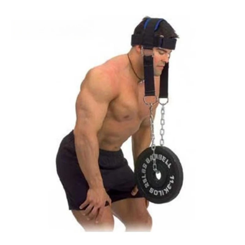 

Усовершенствованный тренажер для головы и шеи, силовая тренировка плеч, шапка для головы и шеи, тренировочная шапка с подвесной пластиной штанги на цепочке