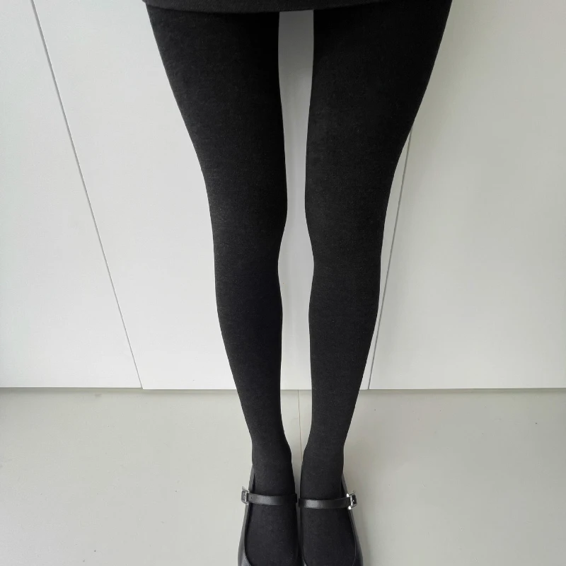 Autunno Grigio Collant a pressione Collant da donna Calze elastiche a vita alta 2025 Leggings modellanti per il corpo Harajuku Streetwear