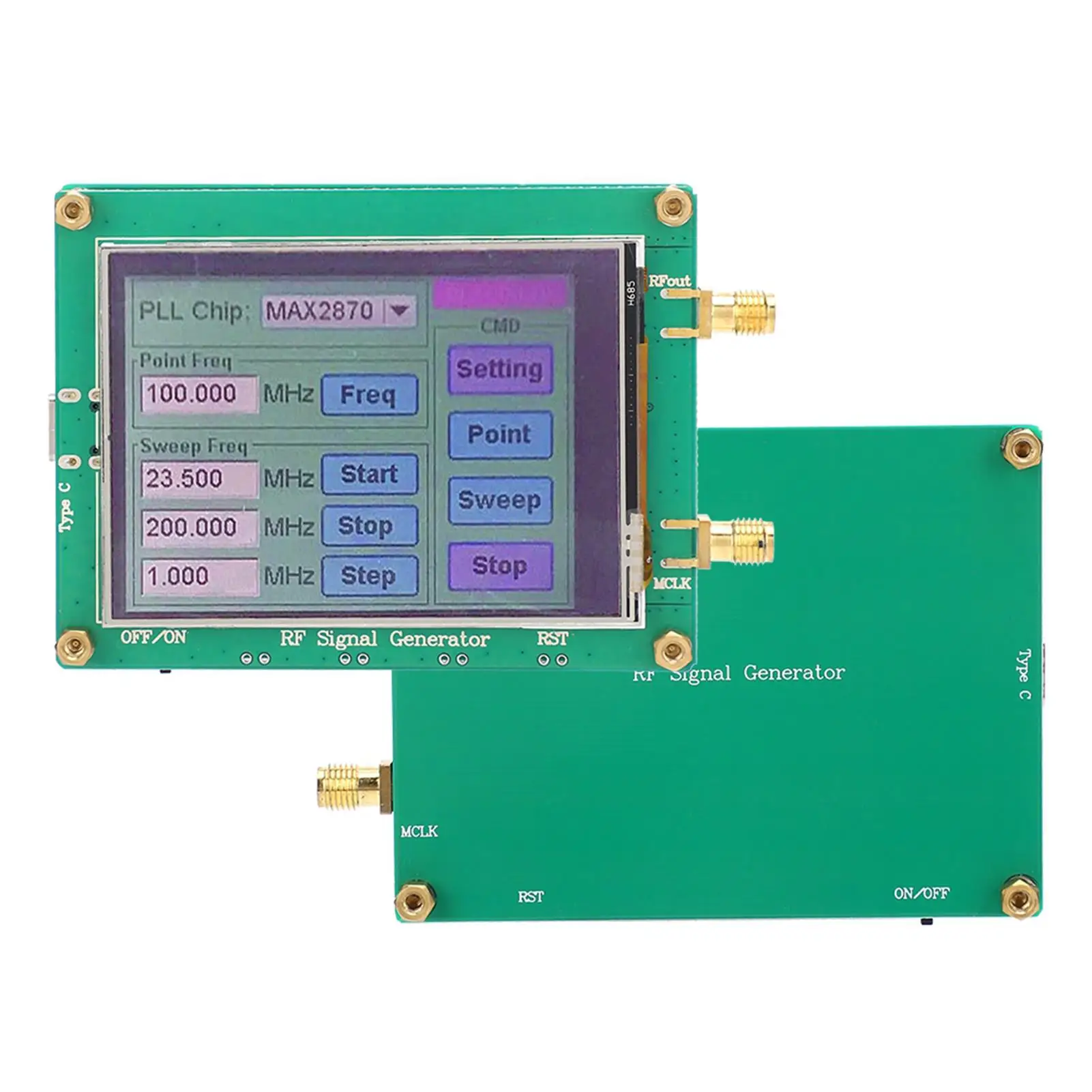 High Stability Low Noise RF Source Generator Module Frequency 23.5 to 6000MHz MAX2870 Design for Precision Applications