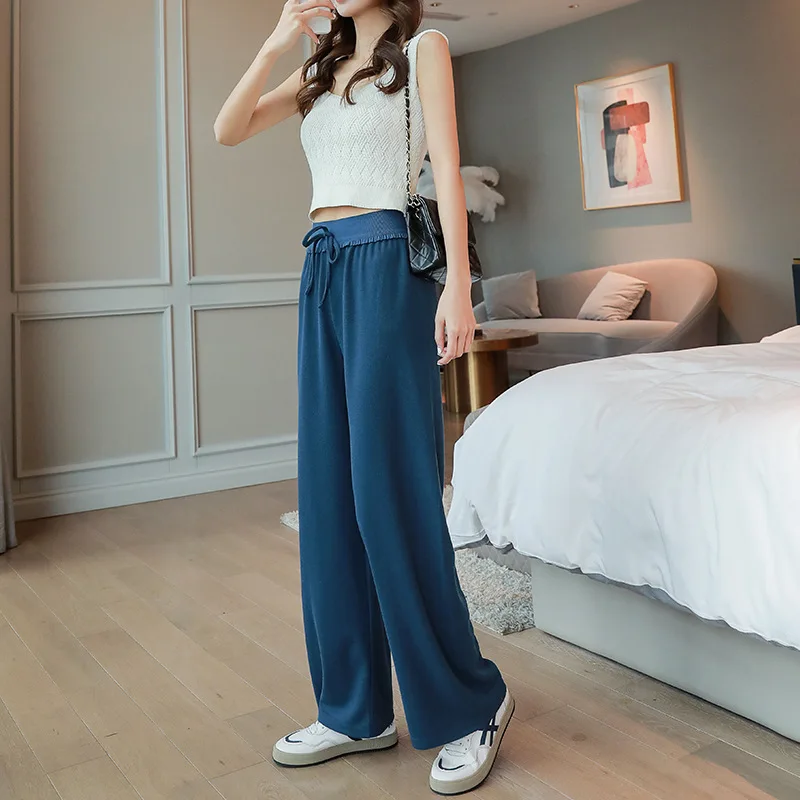 Spring Suit Pants Female Solid Wide Leg Pants Women Full Length Pants Ladies High Quality simple Casual Straight Pants