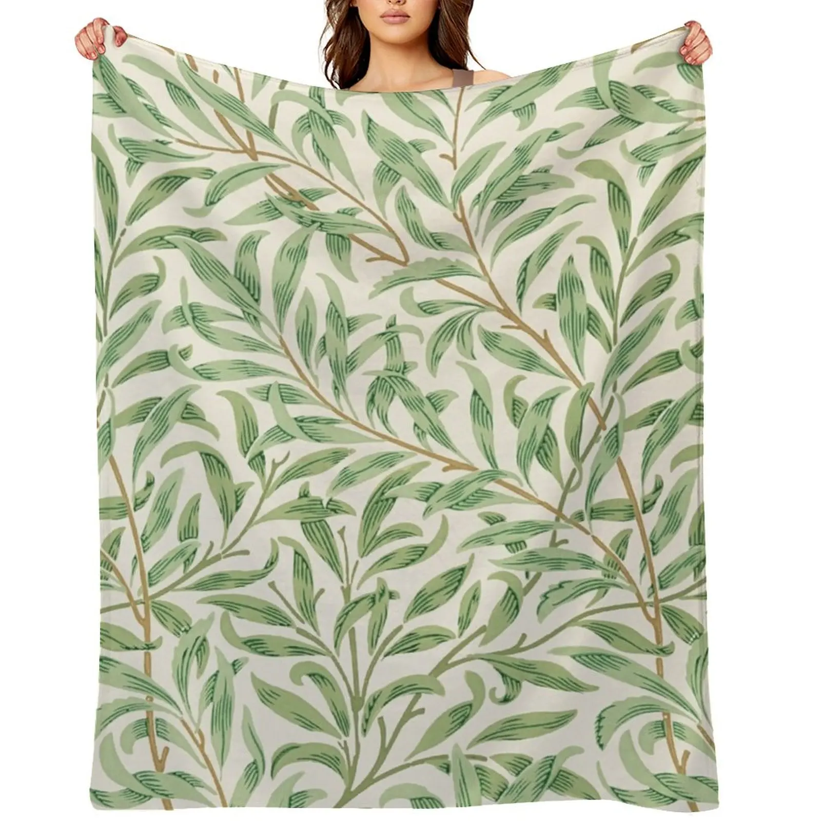 Cute Vintage Willow Bark Tree Leaves Pattern Throw Blanket Single Soft Beds Decorative Throw Beautifuls Blankets