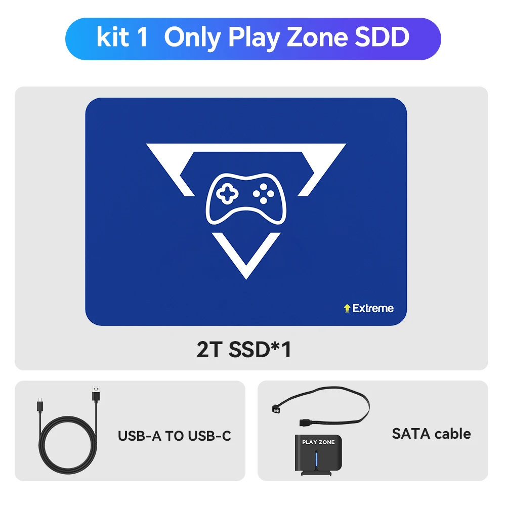 新型2TB Play ZoneゲームSSD、20441ゲーム搭載、3 in 1レトロゲーム機