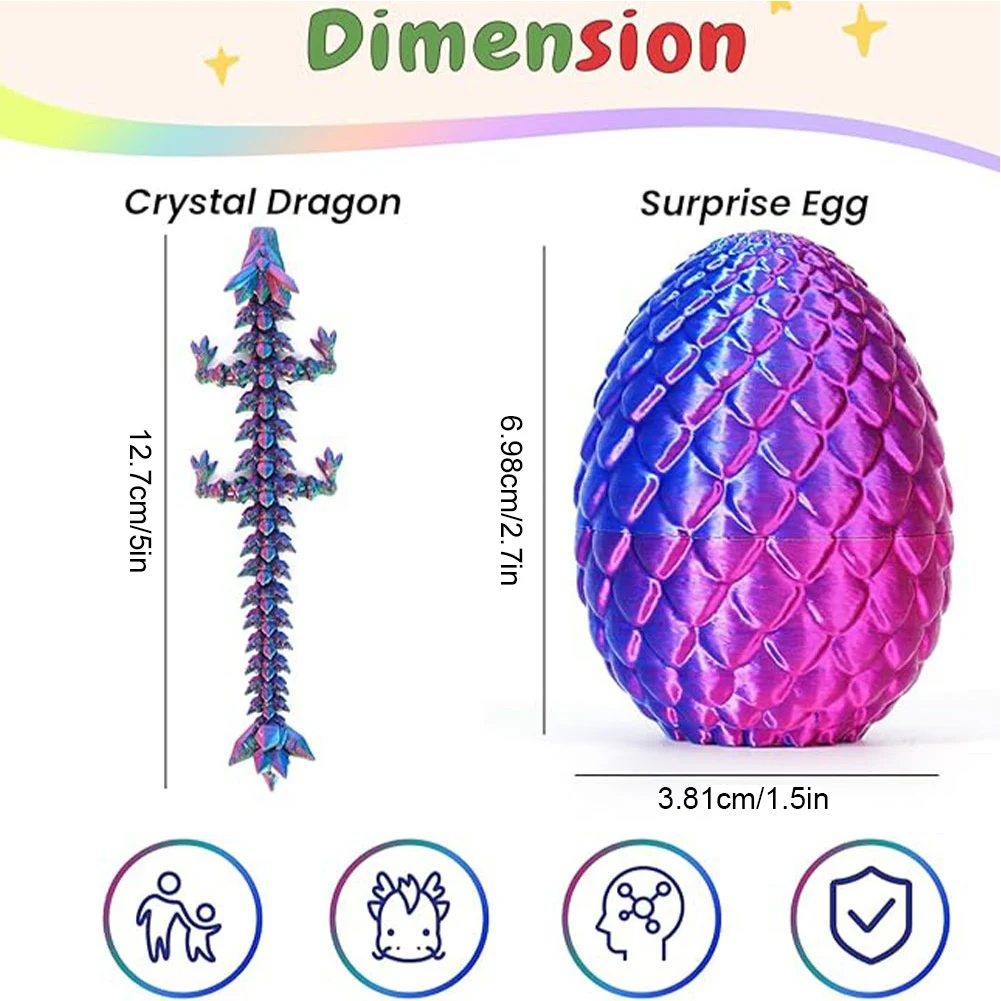 4 قطعة ثلاثية الأبعاد مطبوعة توضيح التنين تمثال مرنة مفصلية تململ نموذج المنقولة المشتركة التنين نموذج لعشاق التنين