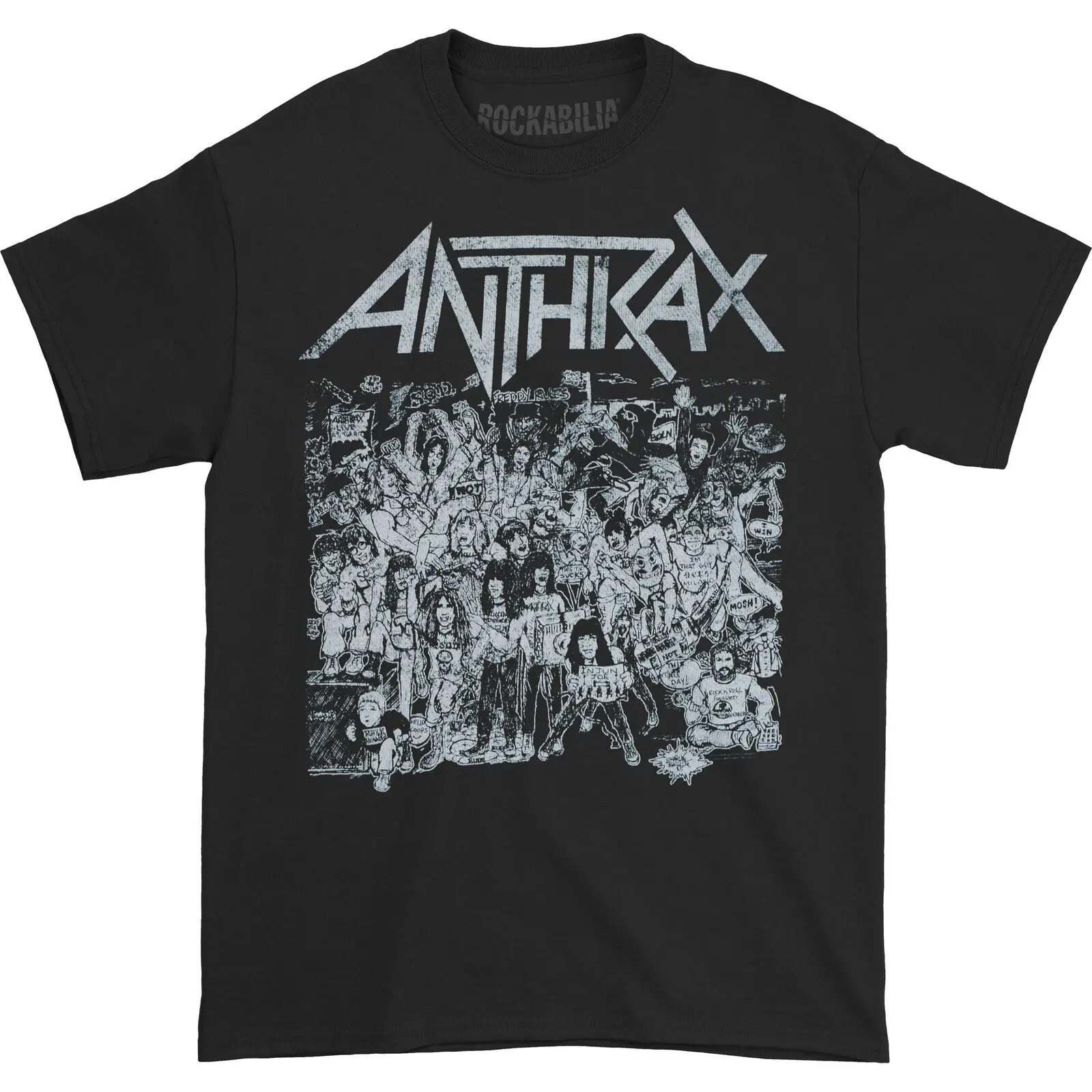 Men's Anthrax No Frills T shirt Medium Black