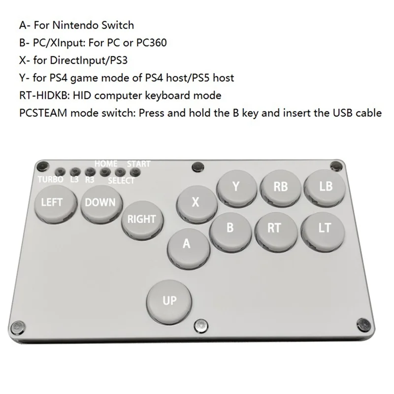 AS62 فلات بوكس هيت بوكس أركيد لعبة القتال التشفير تحكم Xinput/Dinput وحدة تحكم هيت بوكس الصغيرة ل NS/PS3/PS4