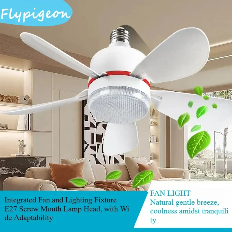 16.5in Ceiling Fan with Light Remote Control LED 50W E27 Socket Ceiling Fan Light for Bedroom Kitchen Garage Home Lighting Decor