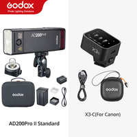 Godox AD200ProII AD200Pro II TTL 2.4G Wireless Camera Pocket Flash compatible with X3 trigger for Nikon Canon Sony Fuji Olympu