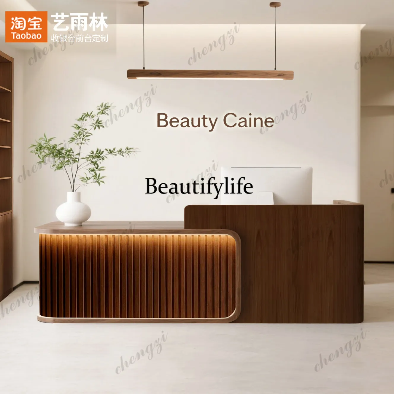 Light luxury beauty salon front desk clothing cashier Chinese tea house health center reception counter