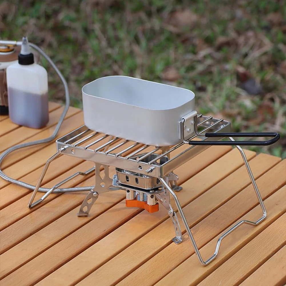 في الهواء الطلق طوي موقد صغير حامل الفولاذ المقاوم للصدأ التخييم تجهيزات المطابخ الأواني الوقوف لحقيبة الظهر/التخييم/نزهة/السفر/صيد الأسماك #6