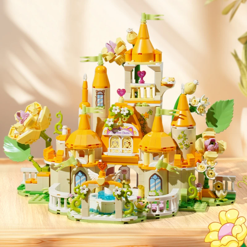 Keeppley-Blocos de Construção Castelo Jardim, Brinquedos Educativos, Cena Fantasia, Modelo de Montagem, Ornamentos, Presente Coleção