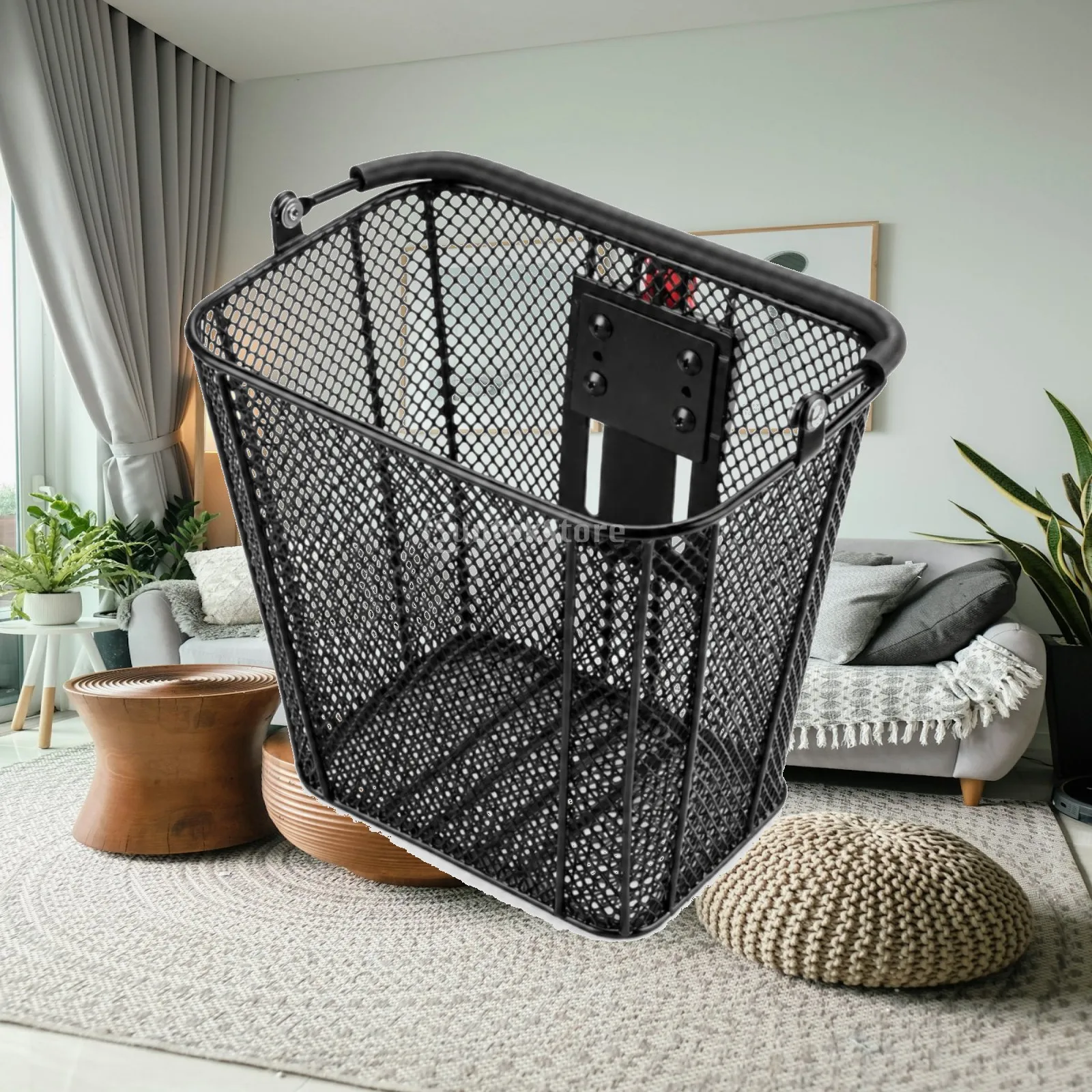 Front Bike Basket Deep Tapered Fast-Release Bike Basket Black Finish