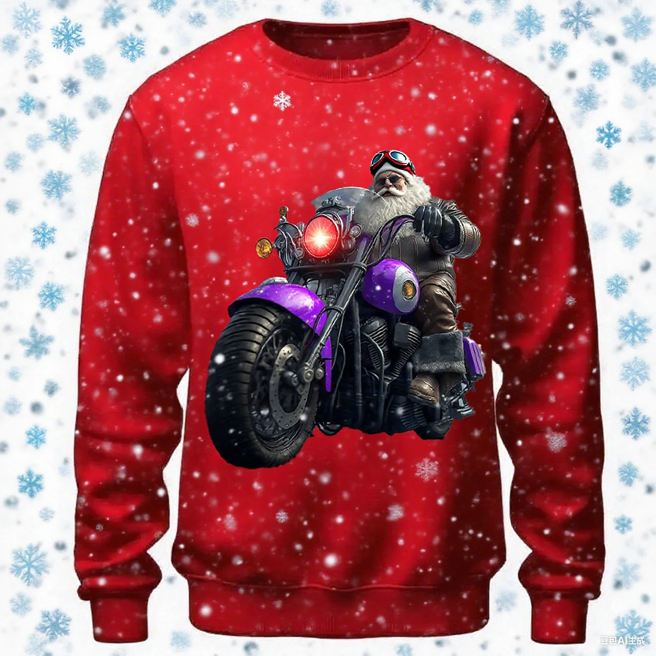 سانتا كلوز دراجة نارية الجرافيك تي شيرت لعيد الميلاد الخريف بلوزات Y2K الأطفال هوديس الرجال والنساء بلوزات