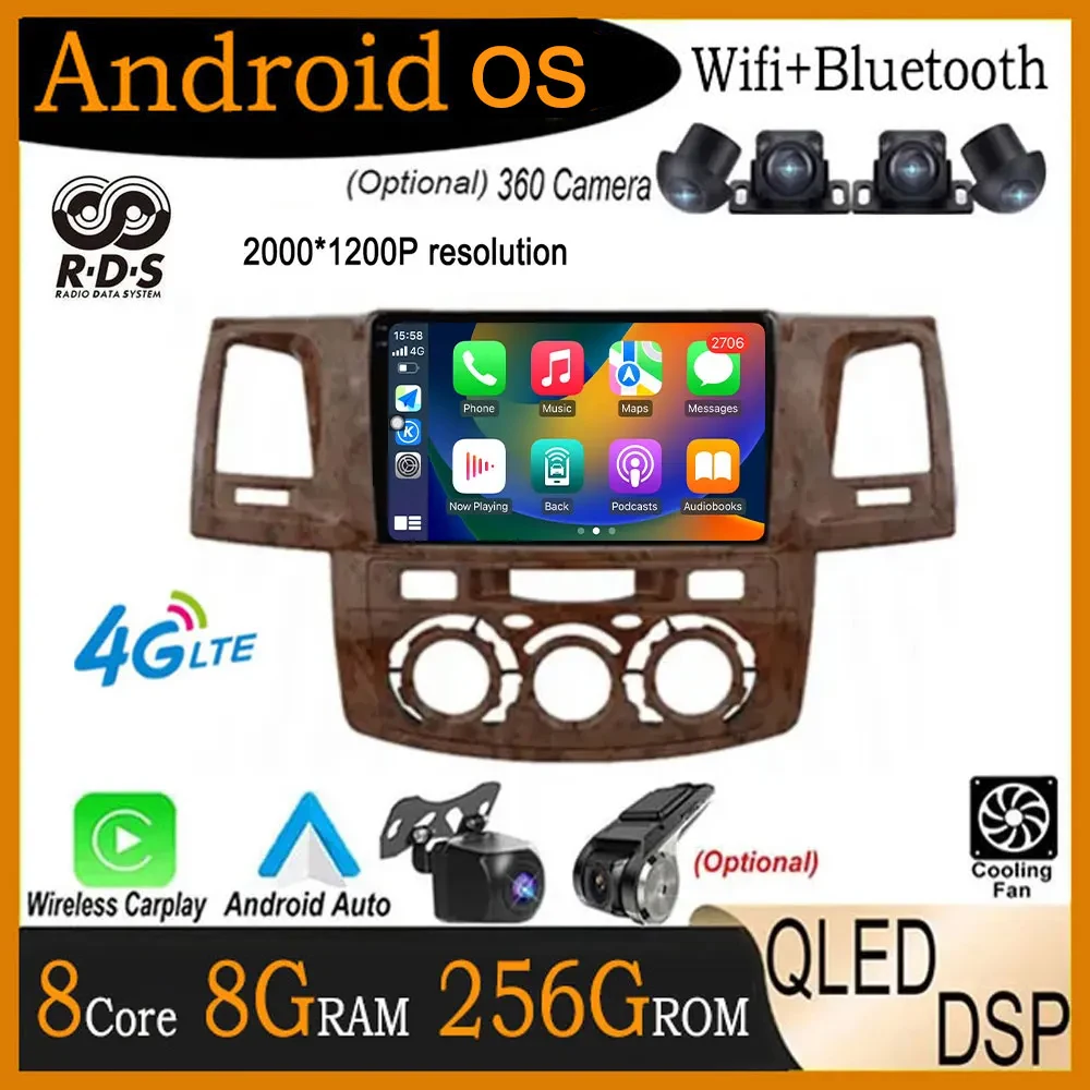 

9 lnch For Toyota Fortuner Hilux 2 2008-2014 Car Radio Multimedia Stereo Carplay Auto Navigation GPS Receiver