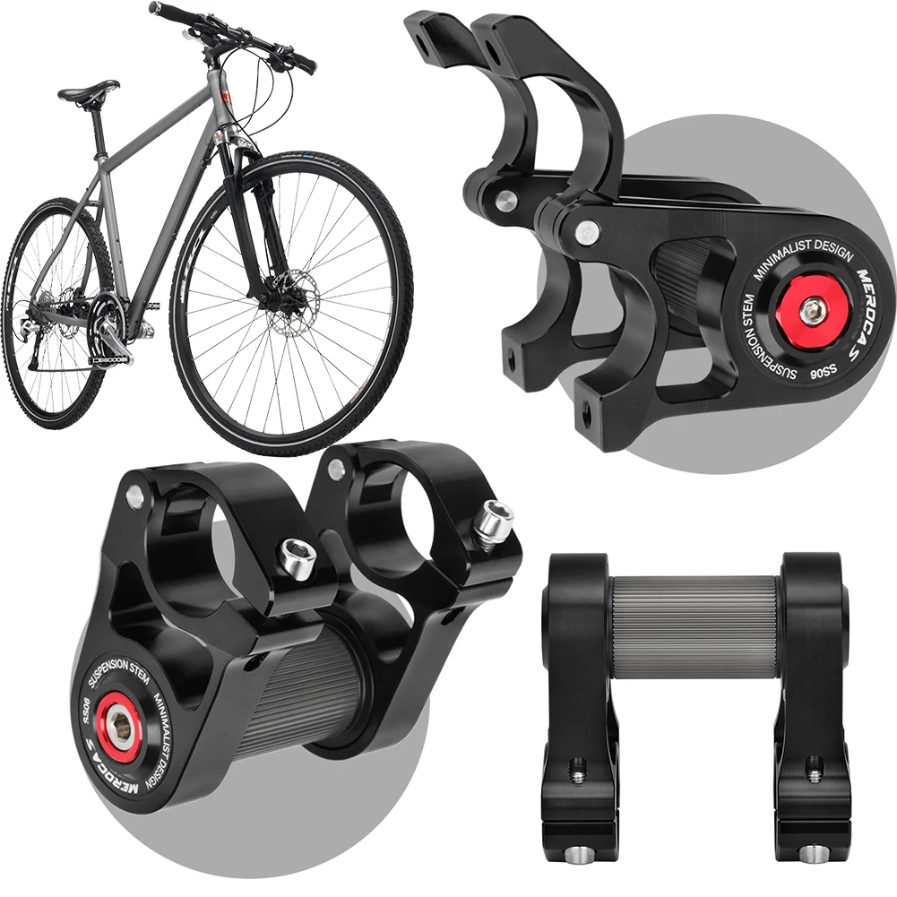 

Bike Handlebar Stem Aluminum Alloy Bicycle Suspension Stem Shock Absorbing Cycling Double Stem for Folding Bike