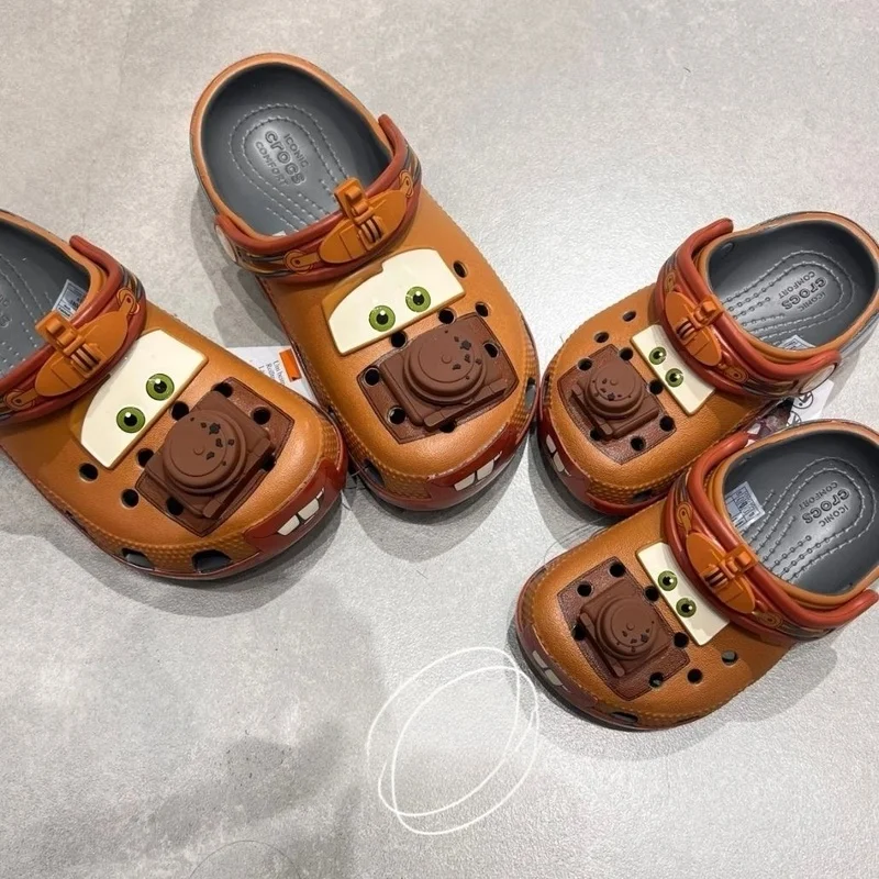 

New Hot Summer Slippers Cute Cartoon Lightninged Mcqueens Waterproof Slippers Cosplay Outdoor Sandals Ankle-Wrap Eva Shoes