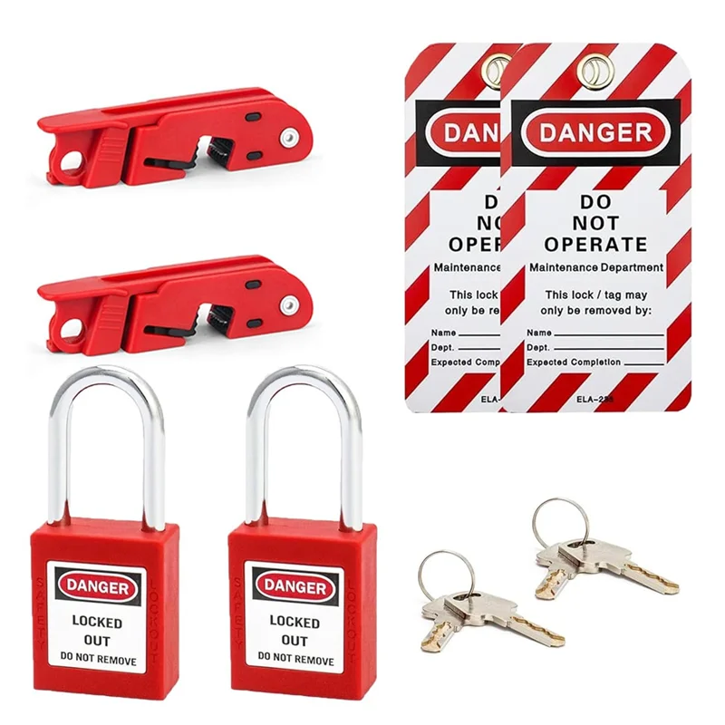 SQPP-Circuit Breaker Lockout, Breaker Box Lock, 2.9 L X 0.74 W X 0.82 H(Inch), Accepts 110-220 Volts, Double Toggle Locks