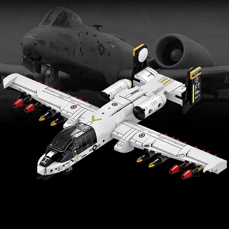 Militaire A10 Aanval Vechter Bouwsteen Luchtmacht Vliegtuig Model Bricks Set WW2 Wapen Soldaat Speelgoed Voor Kind Verjaardagscadeau