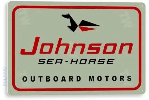 TIN SIGN Johnson Sea Horse Outboard Motors Retro Boat Motor Metal Sign C602