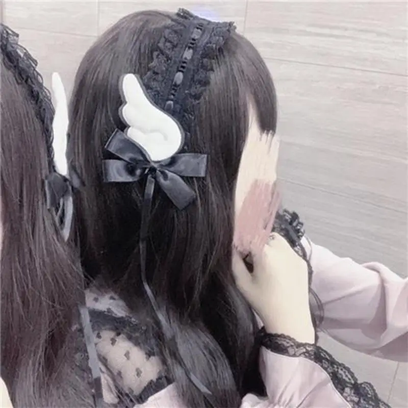 652F Phụ Nữ lolitas người giúp việc mũ sắt cosplay tóc gothic headband với ren