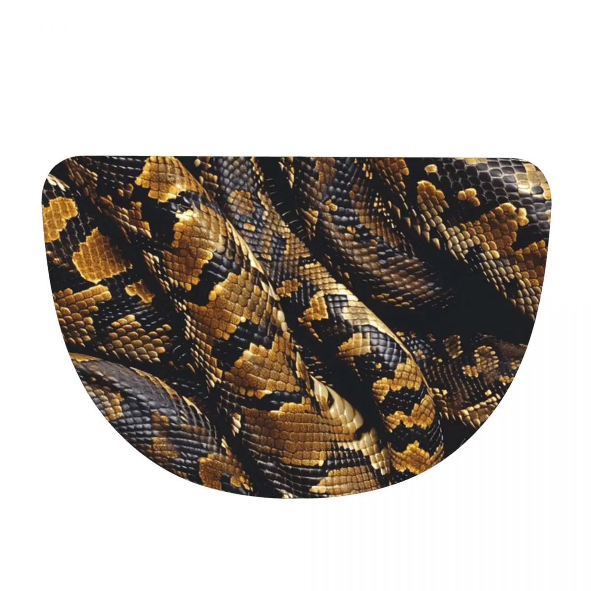 Snakes On A Train Soft Flannel Half Round Doormat Non Slip Bathroom Mat Absorbent Floor Carpet for Home Bedroom